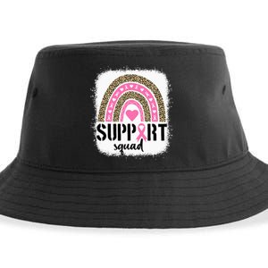 Support Squad Rainbow Pink Warrior Breast Cancer Awareness Sustainable Bucket Hat