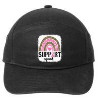 Support Squad Rainbow Pink Warrior Breast Cancer Awareness 7-Panel Snapback Hat