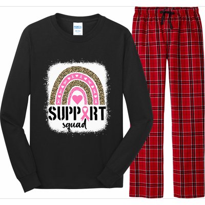 Support Squad Rainbow Pink Warrior Breast Cancer Awareness Long Sleeve Pajama Set