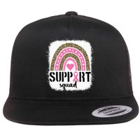 Support Squad Rainbow Pink Warrior Breast Cancer Awareness Flat Bill Trucker Hat