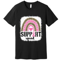 Support Squad Rainbow Pink Warrior Breast Cancer Awareness Premium T-Shirt