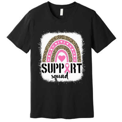 Support Squad Rainbow Pink Warrior Breast Cancer Awareness Premium T-Shirt