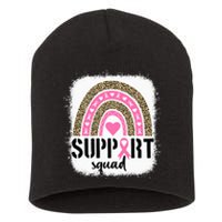 Support Squad Rainbow Pink Warrior Breast Cancer Awareness Short Acrylic Beanie