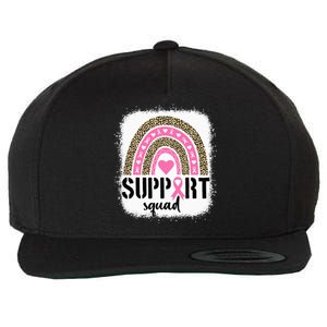 Support Squad Rainbow Pink Warrior Breast Cancer Awareness Wool Snapback Cap