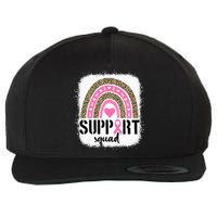 Support Squad Rainbow Pink Warrior Breast Cancer Awareness Wool Snapback Cap