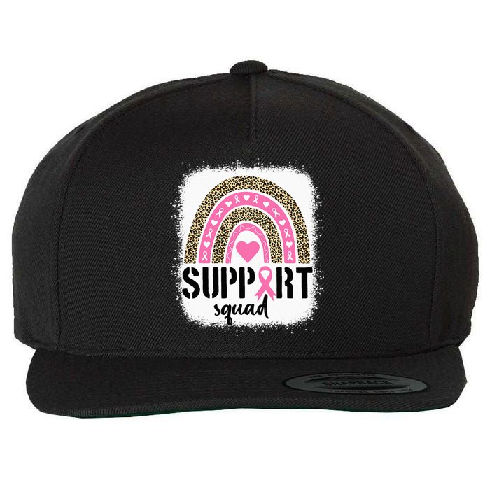 Support Squad Rainbow Pink Warrior Breast Cancer Awareness Wool Snapback Cap