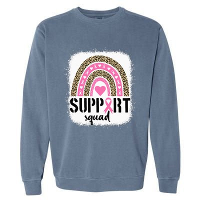 Support Squad Rainbow Pink Warrior Breast Cancer Awareness Garment-Dyed Sweatshirt