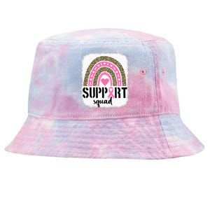 Support Squad Rainbow Pink Warrior Breast Cancer Awareness Tie-Dyed Bucket Hat