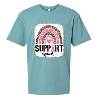 Support Squad Rainbow Pink Warrior Breast Cancer Awareness Sueded Cloud Jersey T-Shirt