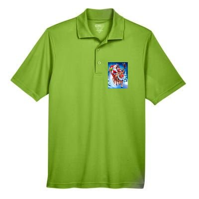 Santa Sleigh Ride Christmas Fun Family Men's Origin Performance Pique Polo