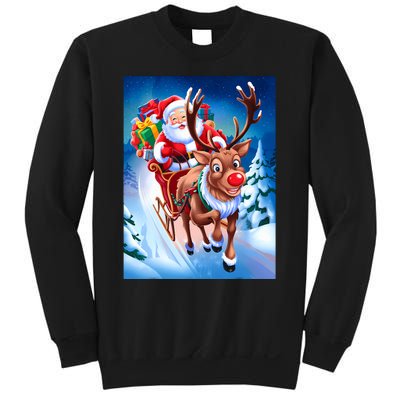 Santa Sleigh Ride Christmas Fun Family Sweatshirt