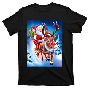 Santa Sleigh Ride Christmas Fun Family T-Shirt