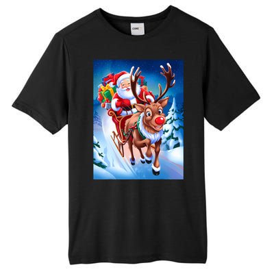 Santa Sleigh Ride Christmas Fun Family Tall Fusion ChromaSoft Performance T-Shirt