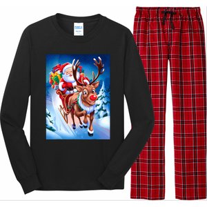 Santa Sleigh Ride Christmas Fun Family Long Sleeve Pajama Set