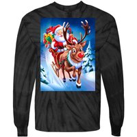 Santa Sleigh Ride Christmas Fun Family Tie-Dye Long Sleeve Shirt