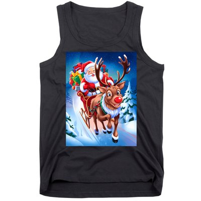 Santa Sleigh Ride Christmas Fun Family Tank Top