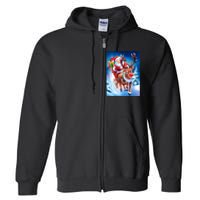 Santa Sleigh Ride Christmas Fun Family Full Zip Hoodie