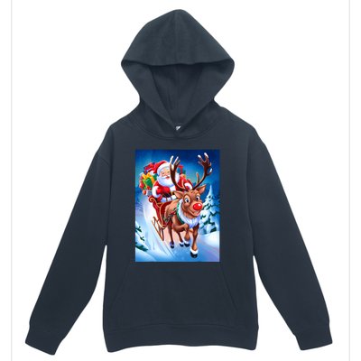 Santa Sleigh Ride Christmas Fun Family Urban Pullover Hoodie