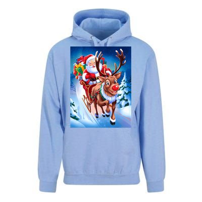 Santa Sleigh Ride Christmas Fun Family Unisex Surf Hoodie