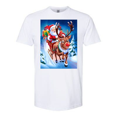 Santa Sleigh Ride Christmas Fun Family Softstyle CVC T-Shirt