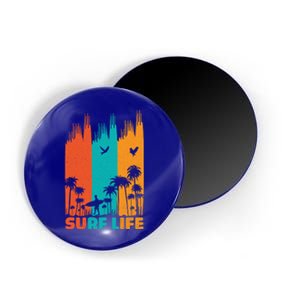 Surfing Surfer Retro Surf Life Summer Palm Tree Family Trip Gift Magnet