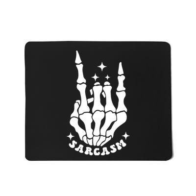 Sarcasm Skeleton Rocking Hand Sign Mousepad