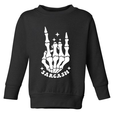 Sarcasm Skeleton Rocking Hand Sign Toddler Sweatshirt