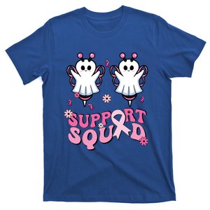 Support Squad Retro Wavy Style Flower Boo Bees Breast Cancer Meaningful Gift T-Shirt