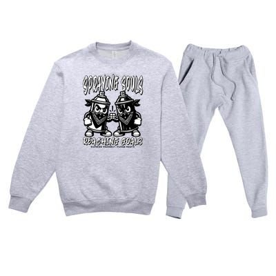 Spraying Souls Reaching Goals – Graffitistyle Art For The Bold And Driven Premium Crewneck Sweatsuit Set