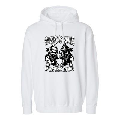 Spraying Souls Reaching Goals – Graffitistyle Art For The Bold And Driven Garment-Dyed Fleece Hoodie