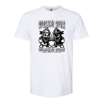 Spraying Souls Reaching Goals – Graffitistyle Art For The Bold And Driven Softstyle CVC T-Shirt