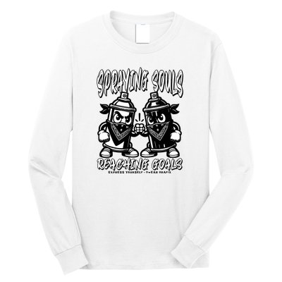 Spraying Souls Reaching Goals – Graffitistyle Art For The Bold And Driven Long Sleeve Shirt