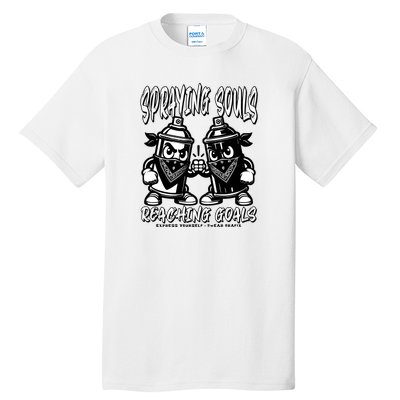 Spraying Souls Reaching Goals – Graffitistyle Art For The Bold And Driven Tall T-Shirt