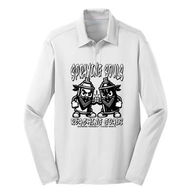 Spraying Souls Reaching Goals – Graffitistyle Art For The Bold And Driven Silk Touch Performance Long Sleeve Polo