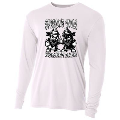 Spraying Souls Reaching Goals – Graffitistyle Art For The Bold And Driven Cooling Performance Long Sleeve Crew