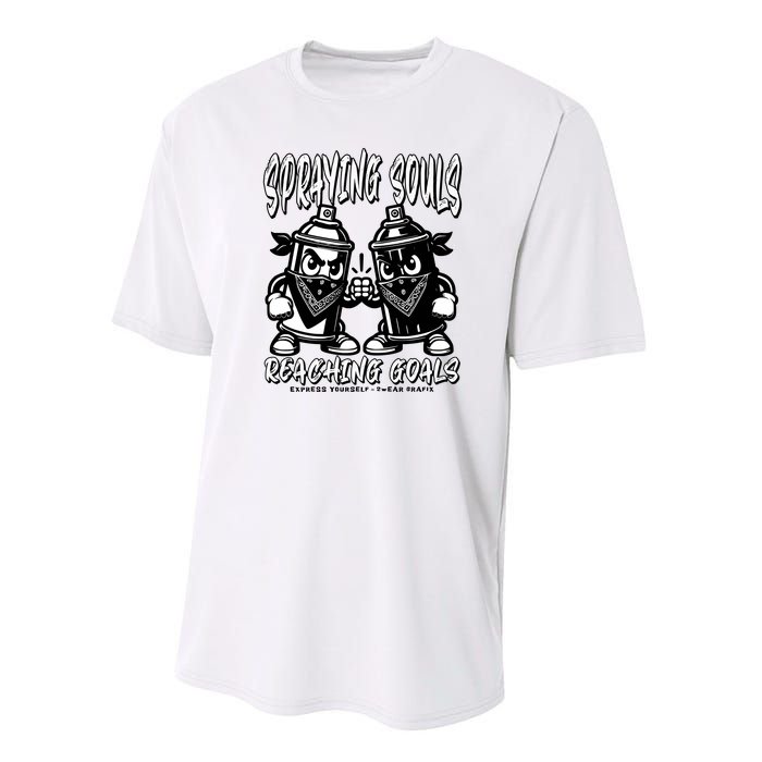 Spraying Souls Reaching Goals – Graffitistyle Art For The Bold And Driven Performance Sprint T-Shirt