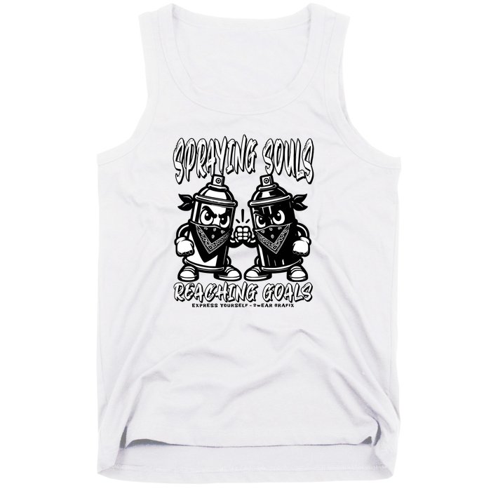 Spraying Souls Reaching Goals – Graffitistyle Art For The Bold And Driven Tank Top