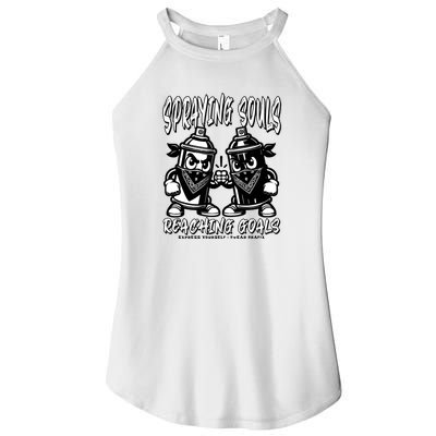 Spraying Souls Reaching Goals – Graffitistyle Art For The Bold And Driven Women’s Perfect Tri Rocker Tank