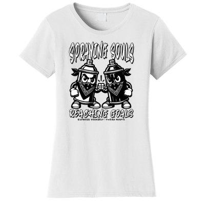 Spraying Souls Reaching Goals – Graffitistyle Art For The Bold And Driven Women's T-Shirt