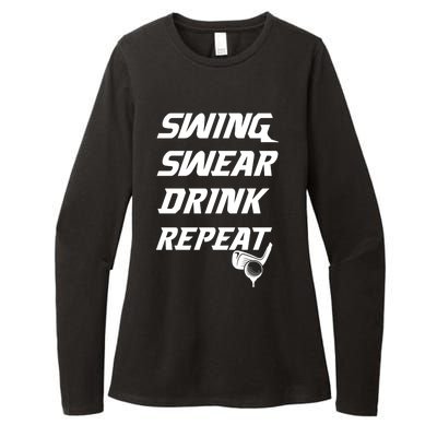 Swing Swear Repeat Golf Golfing Gag Gift Gift Womens CVC Long Sleeve Shirt