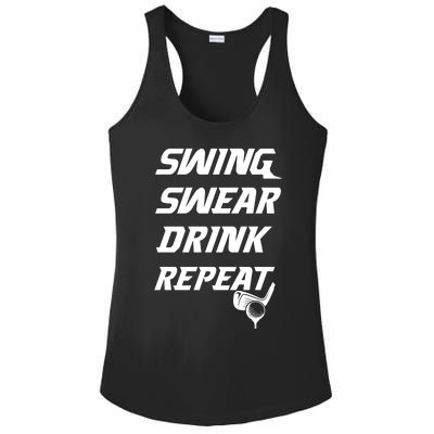 Swing Swear Repeat Golf Golfing Gag Gift Gift Ladies PosiCharge Competitor Racerback Tank