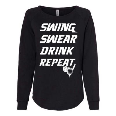 Swing Swear Repeat Golf Golfing Gag Gift Gift Womens California Wash Sweatshirt