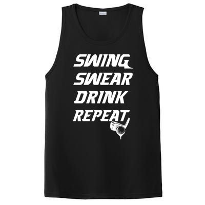 Swing Swear Repeat Golf Golfing Gag Gift Gift PosiCharge Competitor Tank