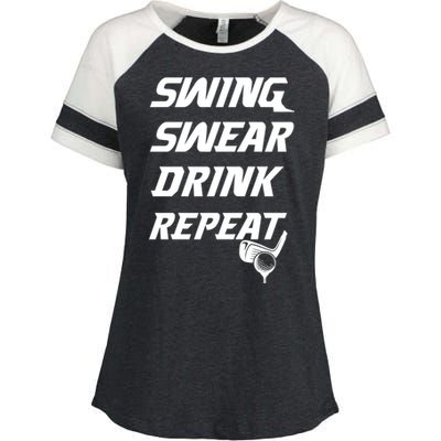 Swing Swear Repeat Golf Golfing Gag Gift Gift Enza Ladies Jersey Colorblock Tee