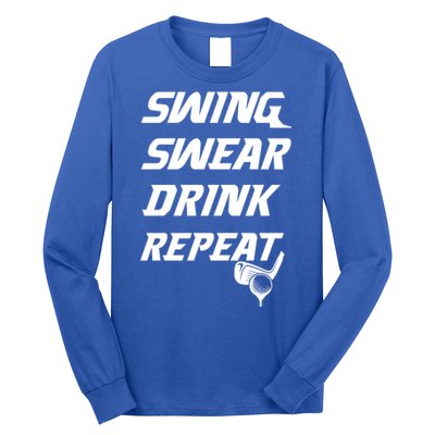 Swing Swear Repeat Golf Golfing Gag Gift Gift Long Sleeve Shirt