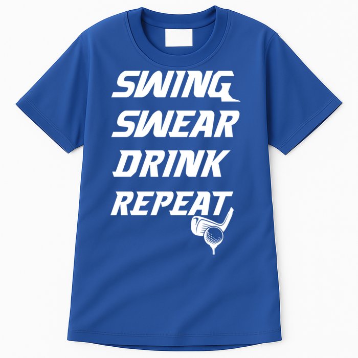 Swing Swear Repeat Golf Golfing Gag Gift Gift Tall T-Shirt