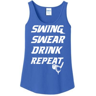 Swing Swear Repeat Golf Golfing Gag Gift Gift Ladies Essential Tank