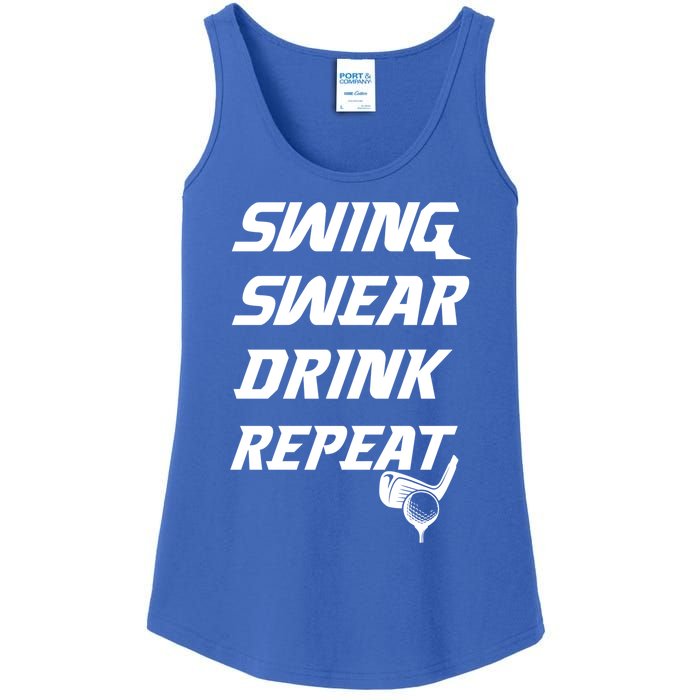 Swing Swear Repeat Golf Golfing Gag Gift Gift Ladies Essential Tank