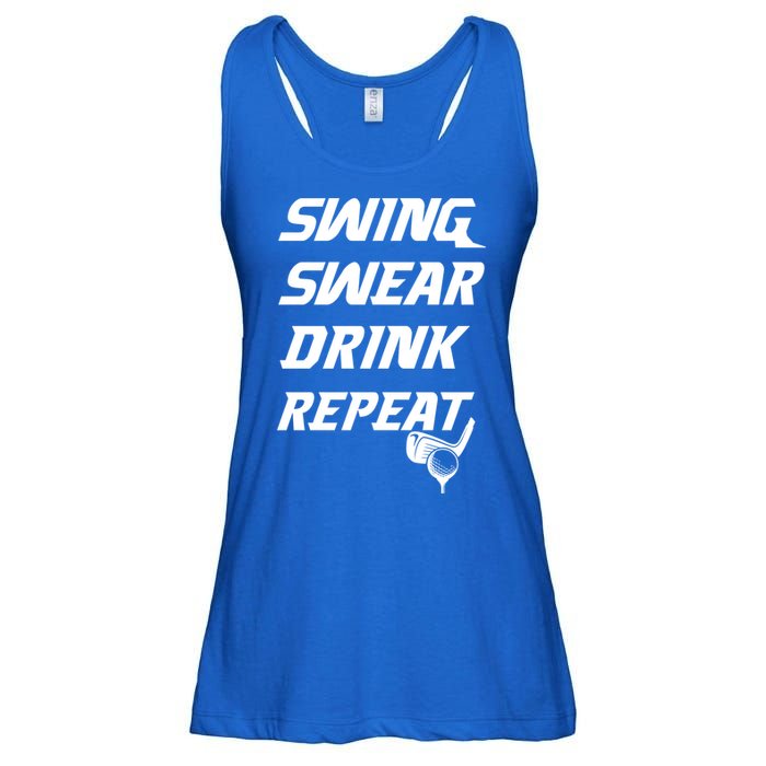 Swing Swear Repeat Golf Golfing Gag Gift Gift Ladies Essential Flowy Tank