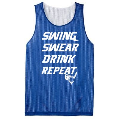 Swing Swear Repeat Golf Golfing Gag Gift Gift Mesh Reversible Basketball Jersey Tank